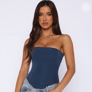 White Fox Let It Go Strapless Bustier Petrol Size L